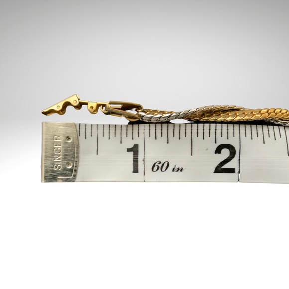 Avon Herringbone two strand gold and silver tone necklace, vintage - Picture 8 of 8